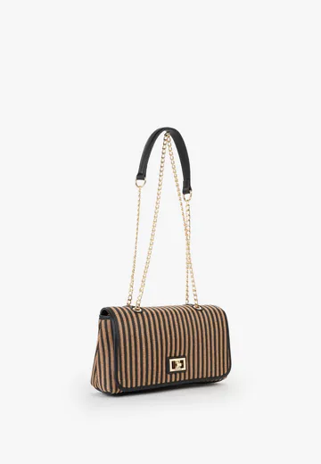 Mala de Ombro/Tiracolo Selene Preta/Castanha