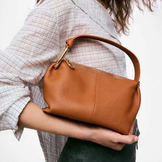 Mala de Tiracolo Hold em Pele Castanha