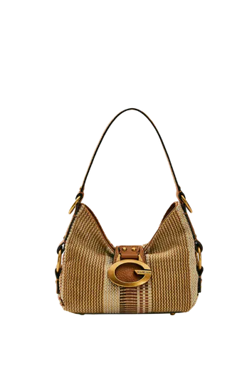 Mala de Ombro Camden Pequena Castanha Multicor