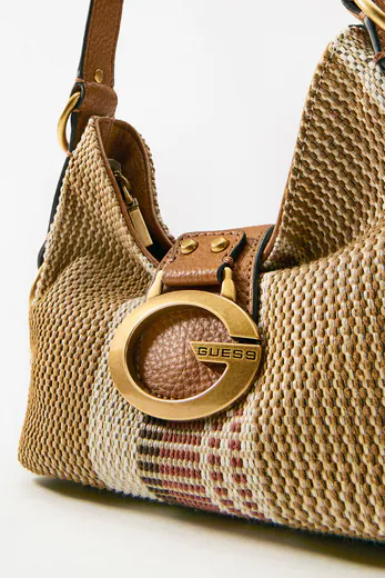 Mala de Ombro Camden Pequena Castanha Multicor