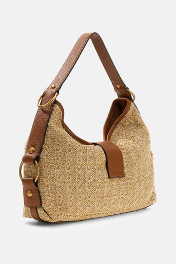 Mala de Ombro Camden Castanha Ráfia