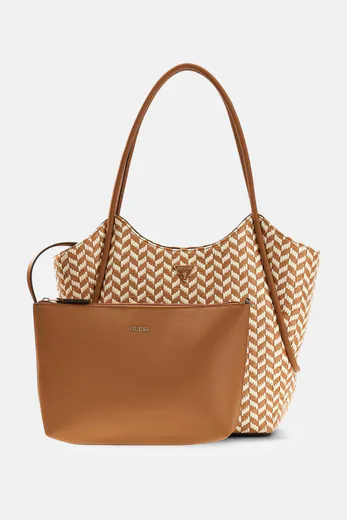 Mala Shopper Tessie Castanha/Branca