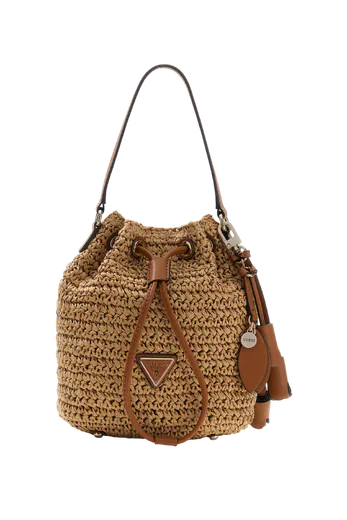 Mala de Mão Bucket Ofelia Castanha Ráfia