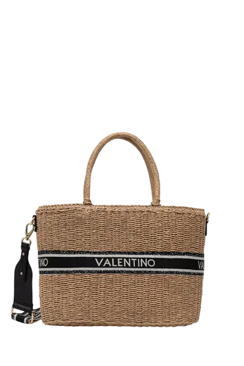 Mala de Ombro/Shopper de palha Natural/Preta
