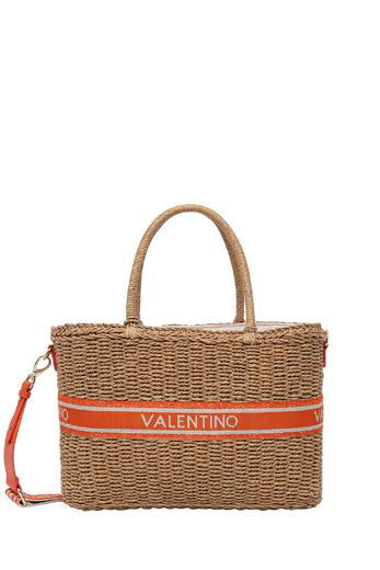 Mala de Ombro/Shopper de palha Natural/Laranja