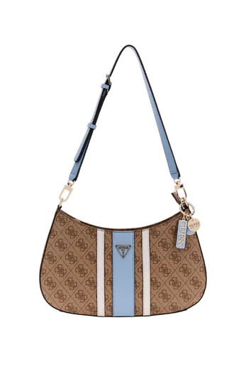 Mala de Ombro Noelle Saffiano Logo Castanha/Azul