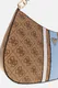 Guess | Mala de Ombro Noelle Saffiano Logo Castanha/Azul | MISSCATH