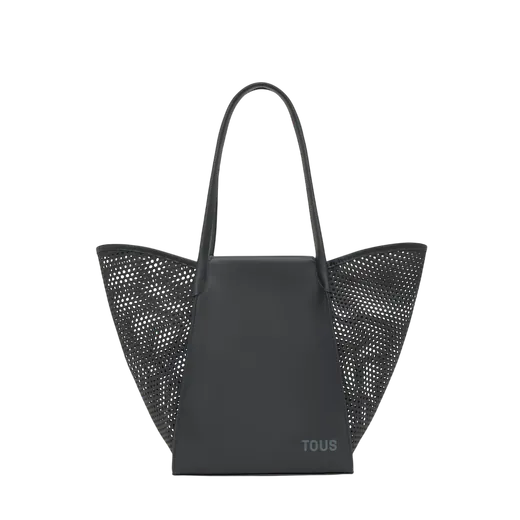 Mala de Mão/Ombro Média Tulip Cutout Preta
