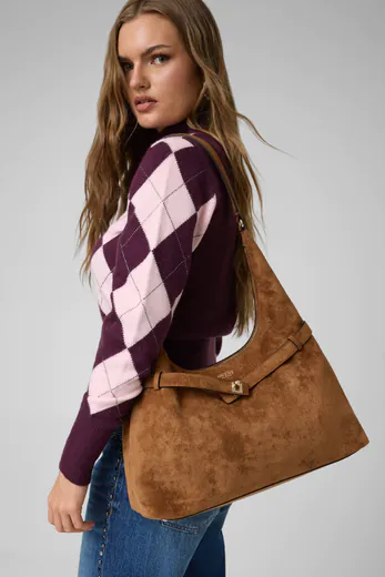 Mala de Ombro Shopper Hobo Ella Castanha