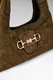 Guess | Mala de Ombro Sunset Hobo Pequena em Camurça Verde | MISSCATH