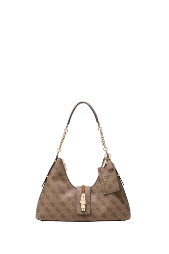 Mala de Ombro Hobo com Logo Yvonne Bege