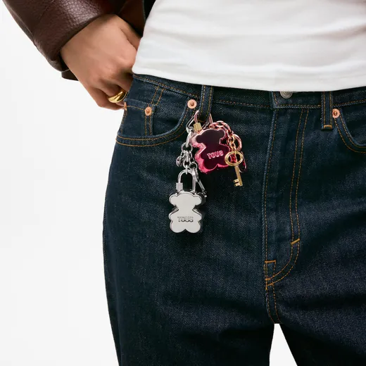 Porta-Chaves Bear Lock Prateado