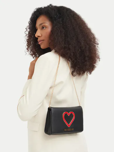 Mala de Tiracolo Red Heart Preta