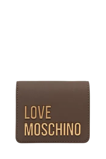 Carteira Pequena Dobrável Love Moschino Castanho-escuro