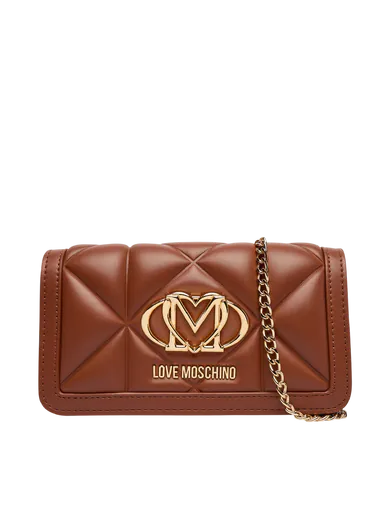 Minimala de Tiracolo Love Moschino Quilted Castanha