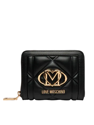 Carteira Pequena Love Moschino Quilted Preta