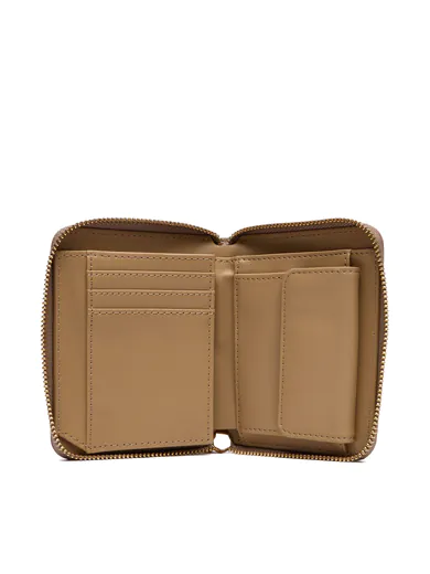 Carteira Pequena Love Moschino Quilted Bege