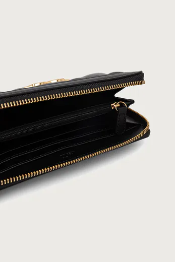 Carteira Grande Love Moschino Quilted Preta