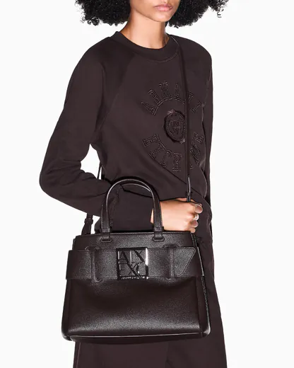 Mala Shopper Grande Armani Exchange Castanha