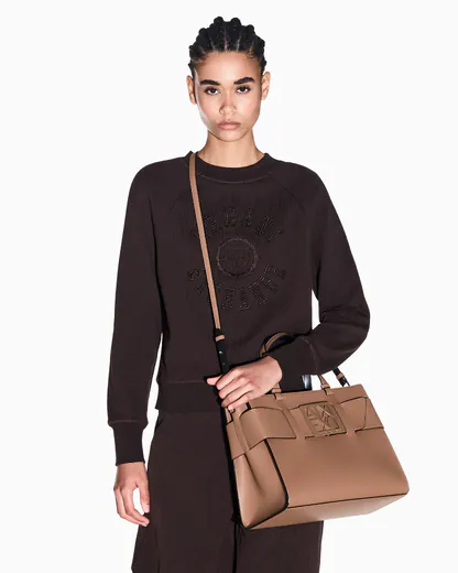 Mala de Mão Armani Exchange Feminina Castanha