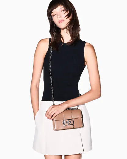 Mala de Tiracolo Armani Exchange Feminina Castanha