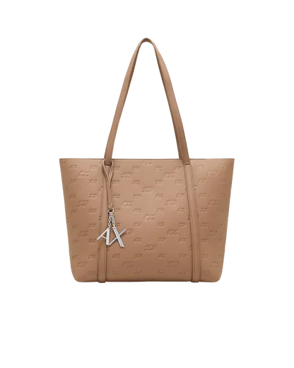 Mala Shopper Grande Logo Castanha