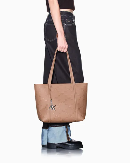 Mala Shopper Grande Logo Castanha