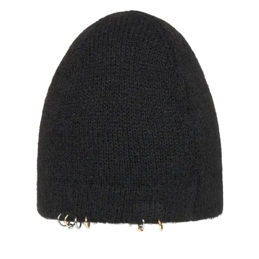 Gorro em malha Earrings Preto
