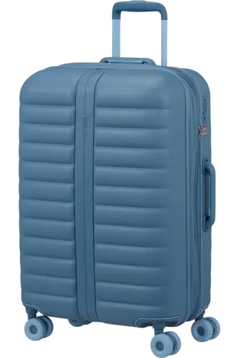 Mala de Viagem Média 67cm Expansível 4 Rodas Azul Aço