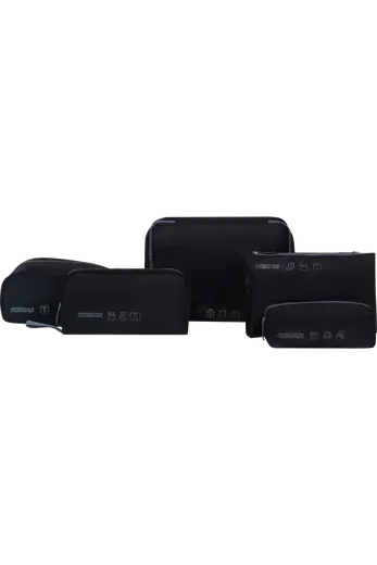 Conjunto de Organizadores de Mala para Viagem Preto/Cinzento