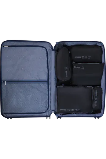 Conjunto de Organizadores de Mala para Viagem Preto/Cinzento