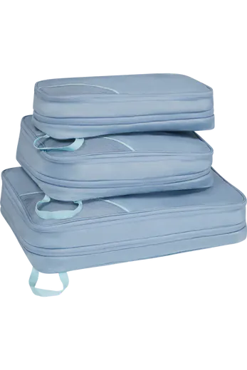 Conjunto de 3 Cubos Organizadores S/M/L Azul-Pedra/Azul