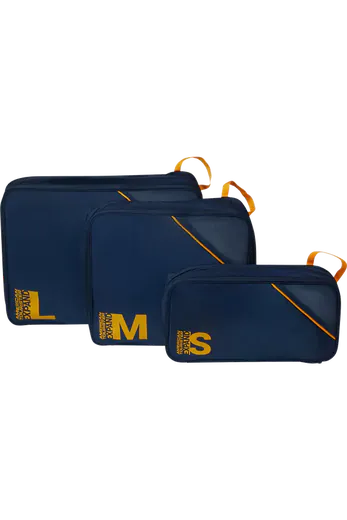 Conjunto de 3 Cubos Organizadores S/M/L Azul-Marinho/Laranja - Acessórios de Viagem | American Tourister