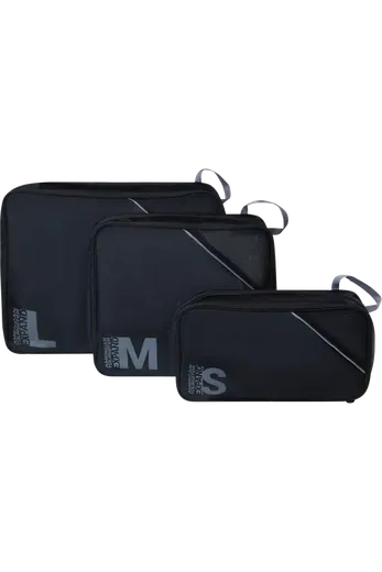 Conjunto de 3 Cubos Organizadores S/M/L Preto/Cizento