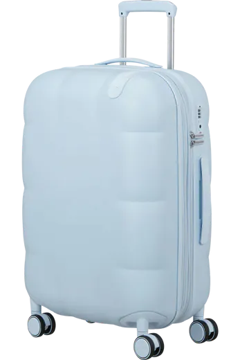 Mala de Viagem Média 67cm Expansível 4 Rodas Azul Suave