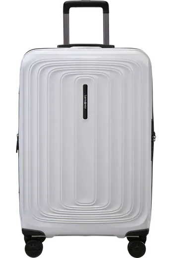 Mala de Viagem Média 69cm Expansível 4 Rodas Branco Metálico