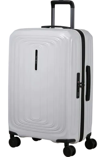 Mala de Viagem Média 69cm Expansível 4 Rodas Branco Metálico