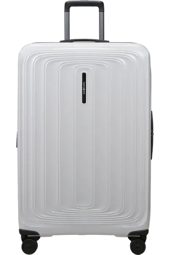 Mala de Viagem Extragrande 81cm Expansível 4 Rodas Branco Metálico