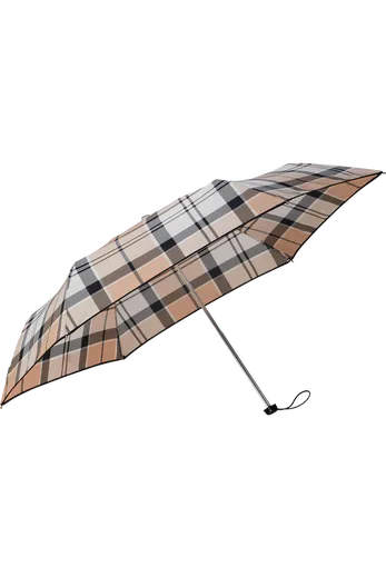 Guarda-Chuva Mini Desdobrável Manual Xadrez Bege