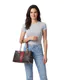 Liu Jo | Mala Tote Listada Pequena Castanho Escuro | Misscath