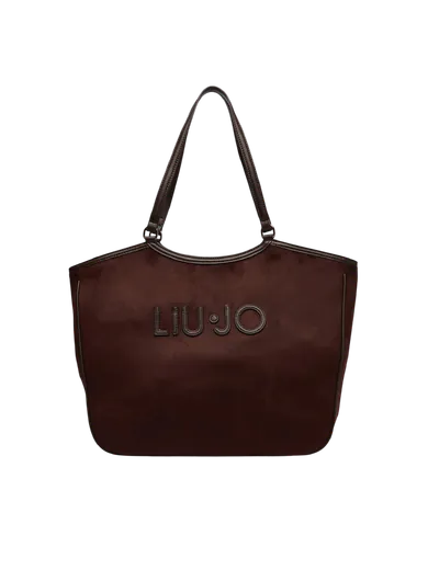 Mala Tote Grande Logo Castanho Escuro