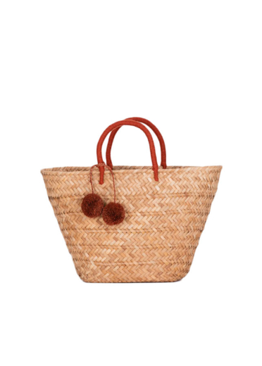 St Tropez Bolsa Tote de Senhora Laranja - Kayu | Bolsa de Mão de Senhora de Palha