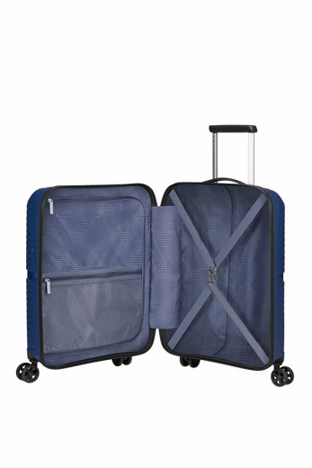 Mala de Cabine Superleve 55cm c/ 4 Rodas c/ Bolso p/ Portátil 15.6 Azul Meia-Noite