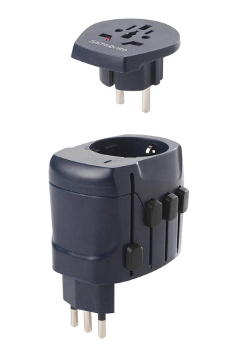 Adaptador de Tomada/Corrente Universal c/ Proteção Terra 2 Grafite