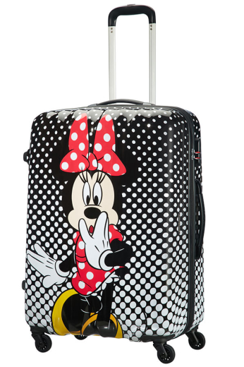 Mala de Viagem Grande 75cm c/ 4 Rodas Minnie Mouse Polka Dots