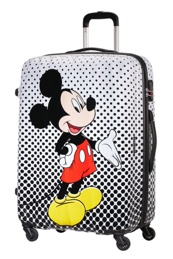 Mala de Viagem Grande 75cm c/ 4 Rodas Mickey Mouse Polka Dots