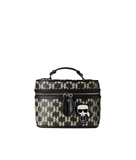 Necessaire Ikonic Nonograma Castanho - Karl Lagerfeld | Necessaire Ikonic Nonograma Castanho | Misscath