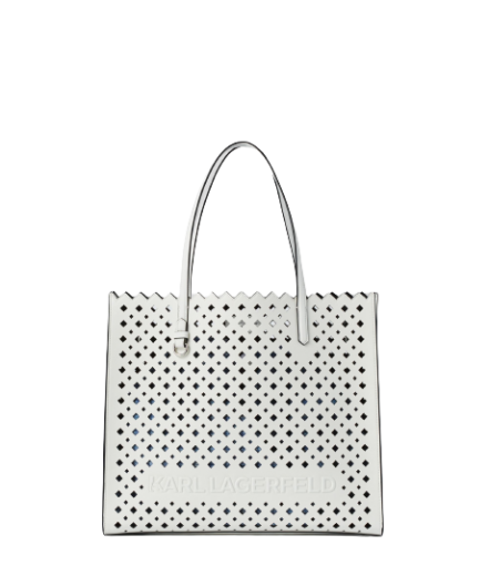 Mala Shopper Skuare Perforated Branca