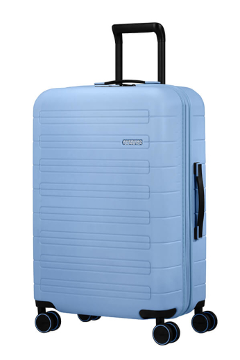 Mala de Viagem Média 67cm NovaStream Expansível 4 Rodas Azul Pastel