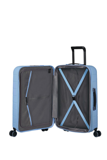 Mala de Viagem Média 67cm NovaStream Expansível 4 Rodas Azul Pastel